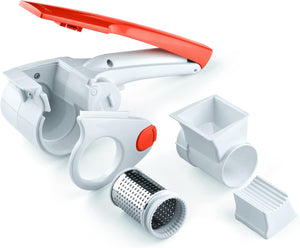 Ariete 447 Gratì 2.0 - Grattugia elettrica ricaricabile senza filo - 1 kg di formaggio con una ricarica - Rullo Acciaio Inox - Arancione