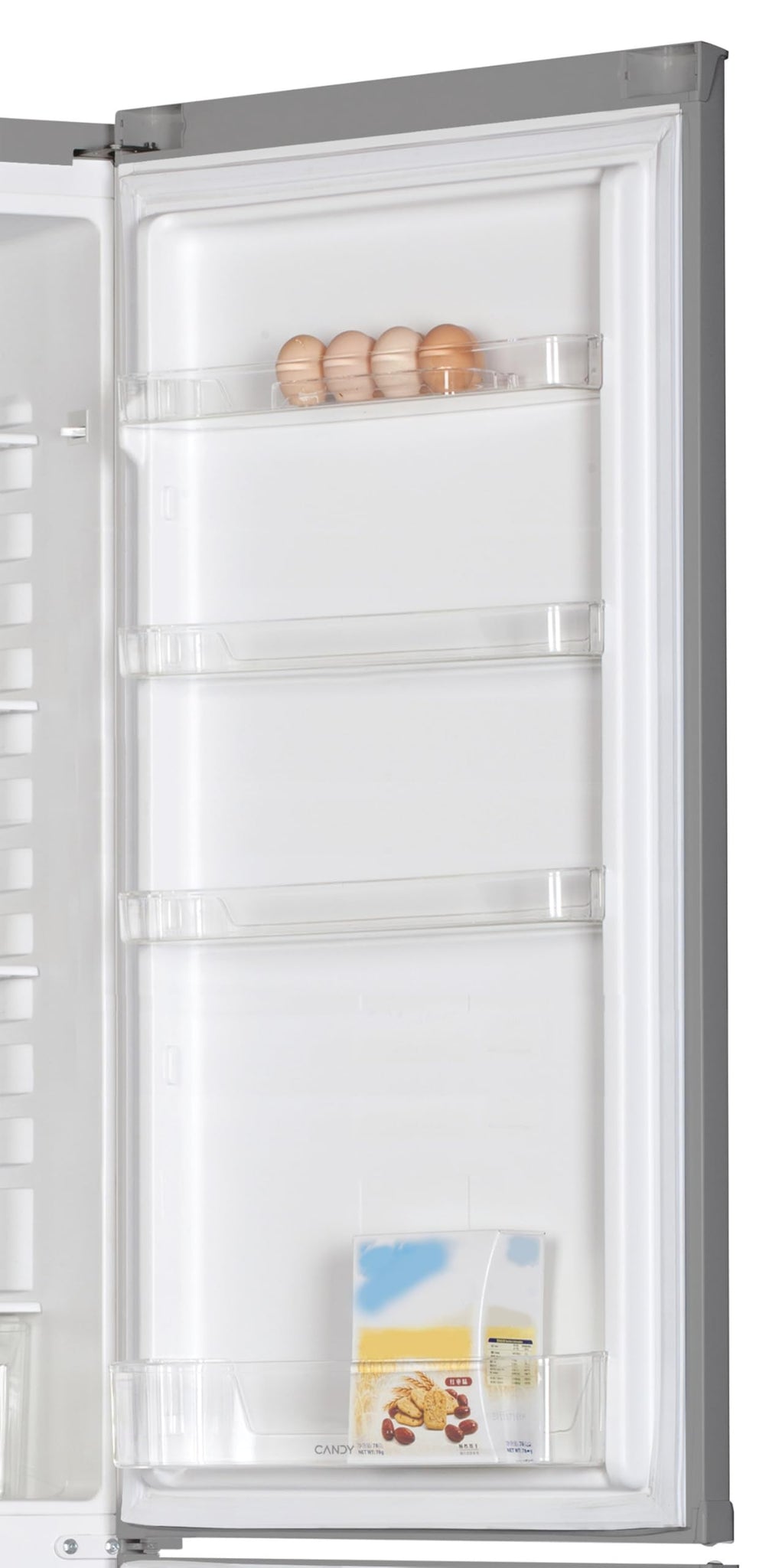 Candy CCG1S 518EX Frigorifero Combi, Larghezza 55 cm, Altezza 1,80 m, Capacità 252 L, Cassetto Verdolino, Controllo meccanico della temperatura, Illuminazione a LED, Porta Reversibile, 41 DB, Inox