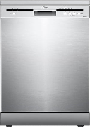 Midea MFD60S121X-IT Lavastoviglie Libera Installazione con 12 coperti, 6 Programmi, Partenza Ritardata, Funzione di Mezzo Carico, 60 cm - Inox