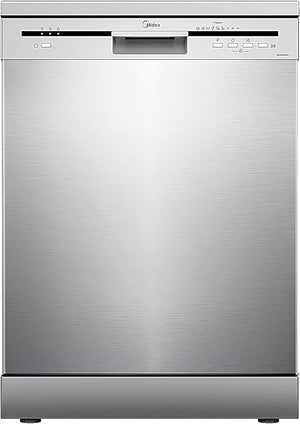 Midea MFD60S121X-IT Lavastoviglie Libera Installazione con 12 coperti, 6 Programmi, Partenza Ritardata, Funzione di Mezzo Carico, 60 cm - Inox