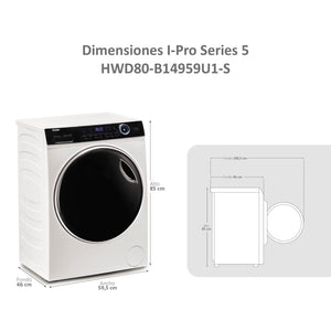 Sottobicchiere HAIER HWD80-B14959U1-S 8/5 Kg bianco