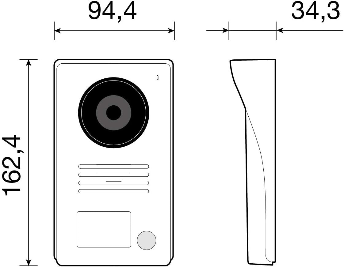 VIMAR K40930 Kit videocitofonico da parete con: videocitofono vivavoce a colori LCD 7" con tastiera capacitiva, targa audiovideo 1 pulsante, alimentatore, completo di staffe per il fissaggio, bianco