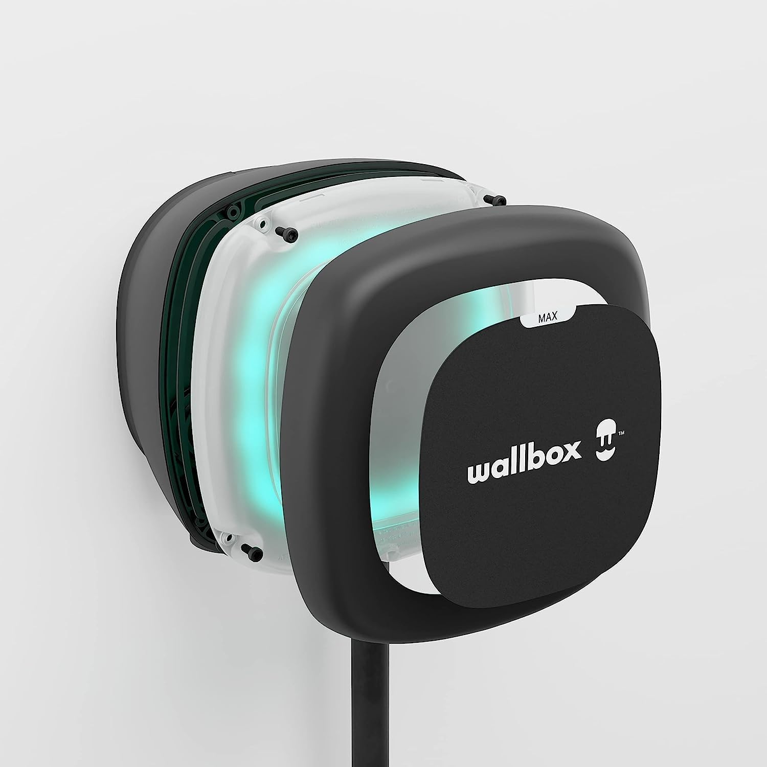 Wallbox Pulsar Max Caricatore per Veicoli Elettrici, Potenza di Carico Fino a 7,4 kW, Connettore Tipo 2, Cavo da 5 Metri, con Wi-Fi, Bluetooth, OCPP, Facile Installazione, Interno o Esterno, Bianco