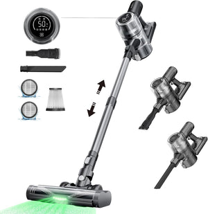 Proscenic P13 Aspirapolvere Senza Fili 550W/45KPA, Scopa Elettrica Senza Fili Potente con Antigroviglio, Autonomia Max 45min, 1,2L Aspirapolvere Senza Filo per Pavimenti/Tappeti/Peli Animali
