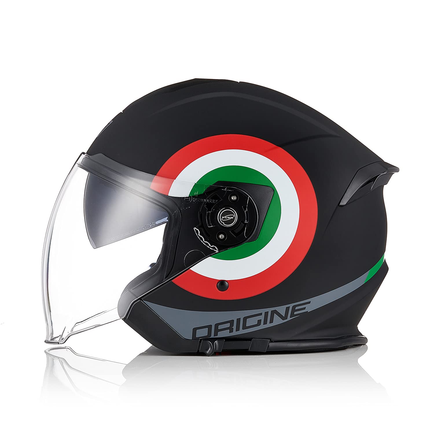 ORIGINE Casco Jet Moto 3/4 Aperto con Doppia Visiera Adatto per Scooter Omologato ECE
