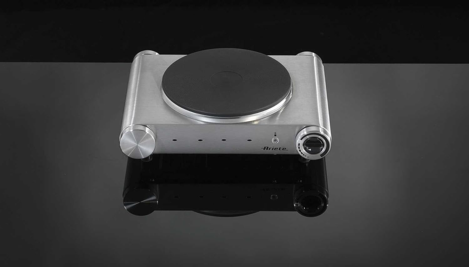 Ariete 993 Fornello elettrico da viaggio - Piastra singola in Ghisa - Diametro 188 mm - Temperatura Regolabile - 1500 Watt - Acciaio