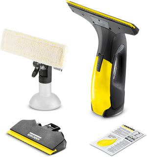 Lavavetri Aspiragocce Kärcher WV 2 Black Edition per la Pulizia di Vetri, Piastrelle, Cabine Doccia, Piani a Induzione, Serbatoio 100ml, Resa con una carica 75mq, Ampiezza Bocchetta 28cm