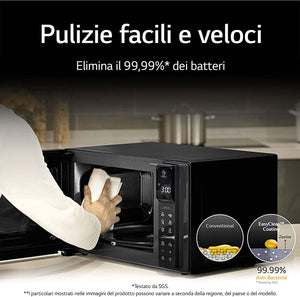 LG MH7235GPS Forno Microonde Smart Inverter con Grill al Quarzo, 32 Litri, 1200 W, Programmi Automatici, 5 Livelli di Potenza, Piatto Microonde Crispy Incluso - Nero Fumè
