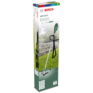 Bosch Decespugliatore AFS 23-37, Lama a 3 taglienti, bobina per fili da taglio, 3 fili da taglio, impugnatura supplementare, cuffia di protezione, confezione in cartone, potenza 1000 Watt