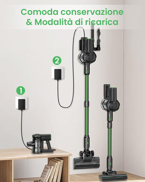 Vexilar V9PRO Aspirapolvere Senza Fili 40KPa Potente,Scopa Elettrica Senza Fili Potente 50minuti e display a LED,Scope elettriche,Aspirapolvere Portatile,Aspirapolvere per Pavimenti/Tappeti/Peli