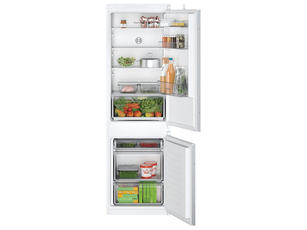 Bosch KIV86NSE0 Serie 2 - Frigorifero da incasso, 177,5 x 56 cm, raffreddamento 183 l + congelatore da 84 l, circolazione dell'aria ecologica, illuminazione uniforme