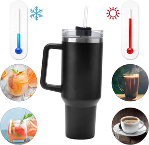 40oz 1200 ml Doppia Bottiglia per Vuoto in Acciaio Inossidabile Tazza Termica a Doppia Parete, Termica in Acciaio inox, con Cannucce Tgazza da Viaggio Tazza Termica per Auto Ufficio