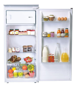 Candy CIO 225 EE/N Frigorifero da incasso con congelatore, porta a traino, 122 cm, 163 litri, frigorifero 147 litri, congelatore 16 litri, 1 cassetto per verdure, 3 ripiani in vetro