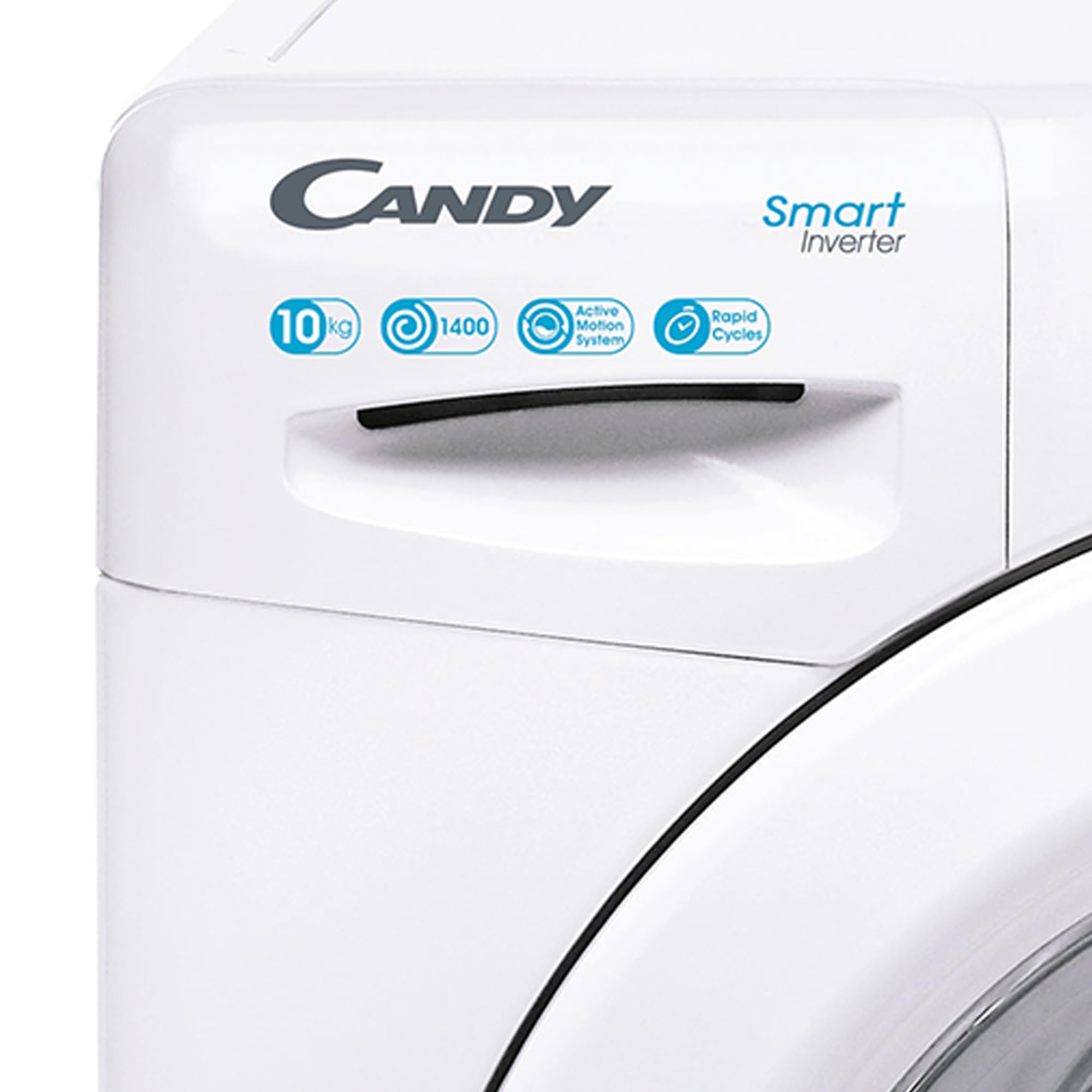 Candy Smart Inverter Lavatrice 10 kg, Libera Installazione, Carica Frontale, Classe A, 1400 Giri, 16 Programmi, Cicli Rapidi, Partenza Ritardata, 60 x 58 x 85 cm, Bianca - CS 1410TXME/1-S