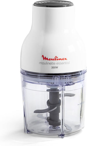 Moulinex DJ5201 Moulinette Essential, 4 Lame Affilate, Trita, Mescola e Sminuzza, Tritatutto, Capacità Recipiente 400 ml, 300 W, Bianco