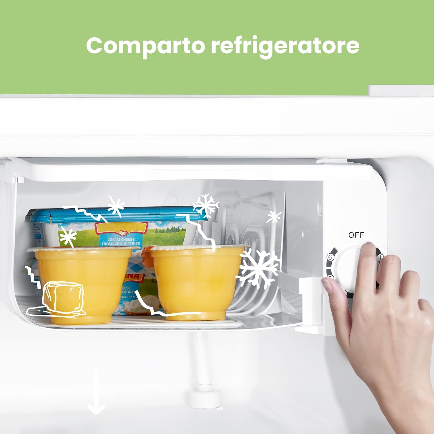 COMFEE' RCD50WH2(E) - Mini frigo bar, Frigorifero piccolo, Silenzioso, Mono porta, Per applicazioni in Hotel, Casa, Ufficio, 43L, Bianco, ‎47.2 x 45 x 49.2 cm