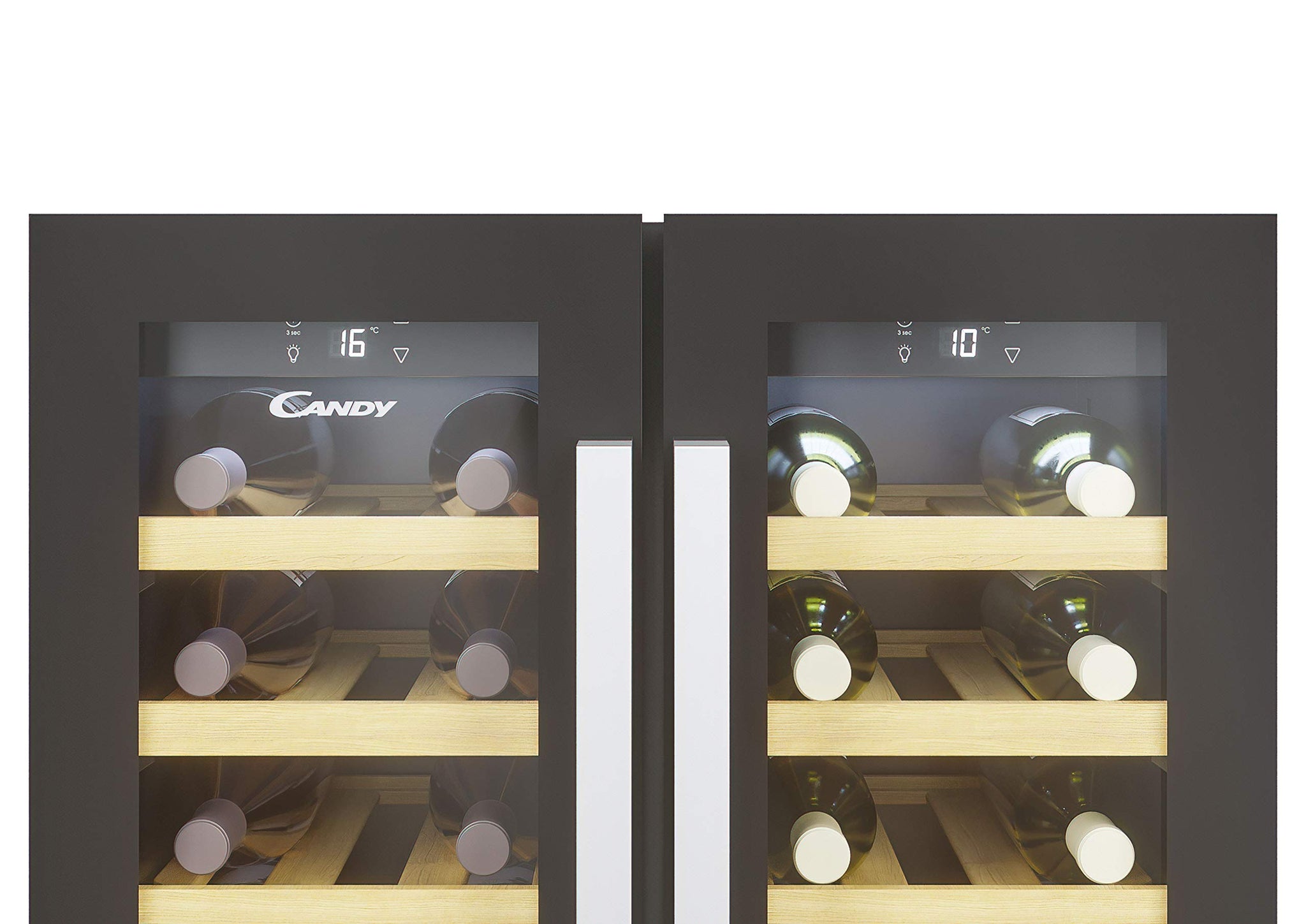 Cantinetta vino integrabile, compressore antivibrazioni, luce LED interna, 39 dBA, nero