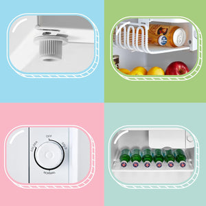 COMFEE' RCD50WH2RT(E) Frigorifero Piccolo 47 Litri, Design Retrò, Mini Frigorifero da Tavolo, Comparto Refrigeratore, Silenzioso, Frigo Bar da Ufficio, Casa, Bianco
