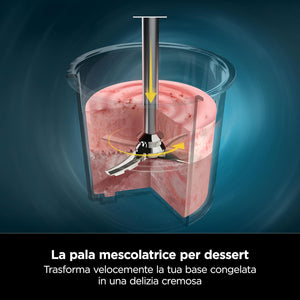 Ninja CREAMi Gelatiera, macchina per gelato e dessert congelati, 1,4 l, 3 vasetti, 7 programmi, per gelati, sorbetti, frullati, frappè, nero/argento, NC300EU