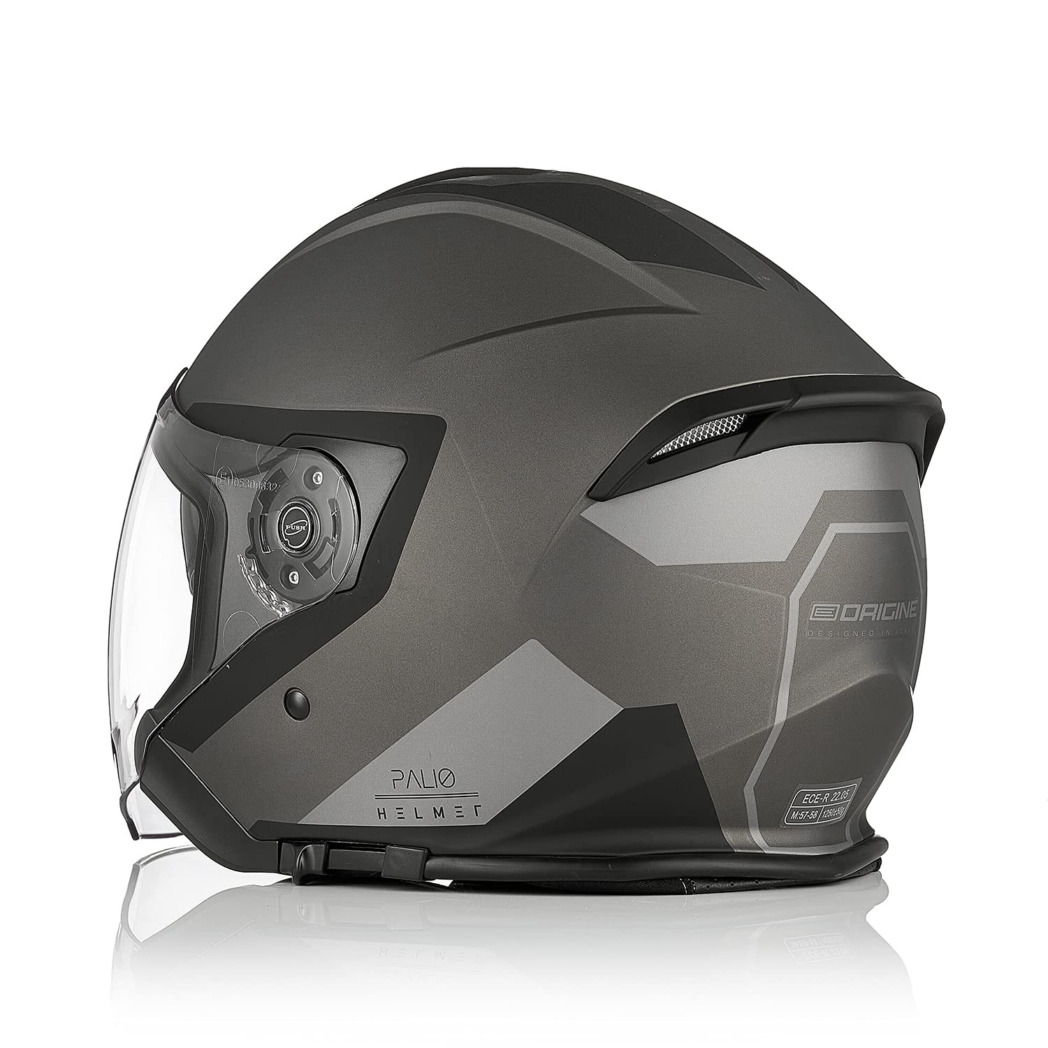 ORIGINE Casco Jet Moto 3/4 Aperto con Doppia Visiera Adatto per Scooter Omologato ECE