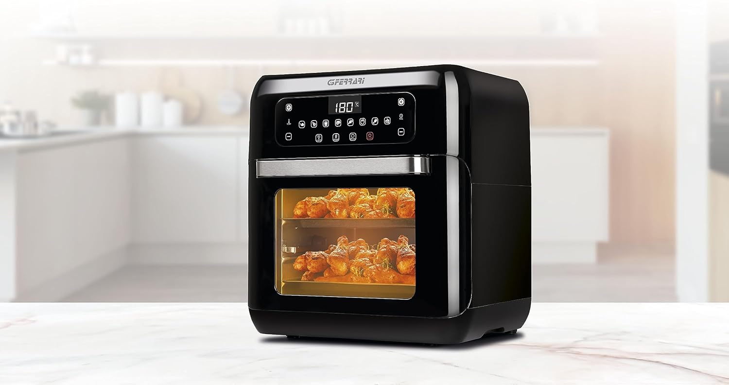 G3 Ferrari G10136 Friggisano 2.0, Friggitrice ad Aria, 11 Litri, 1500 W, 9 Programmi, Display digitale, Nero