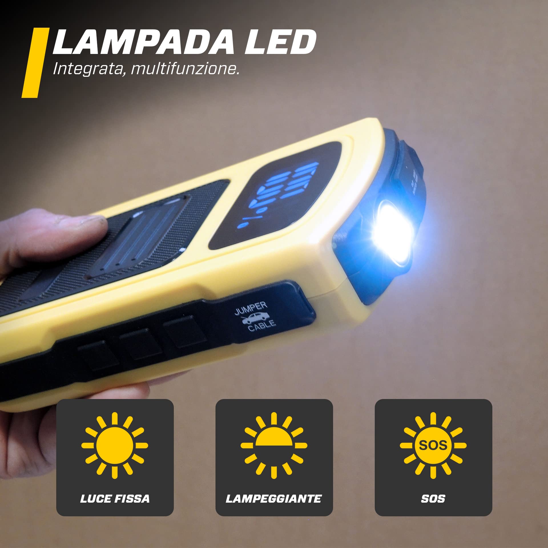 MAXTOOLS JSL400 Avviamento d’Emergenza Professionale per Automobile 2400 A per Veicoli Diesel e a Benzina di Grandi Dimensioni, Potente e Sicuro a 12 V, Batteria al Litio Esterna con USB
