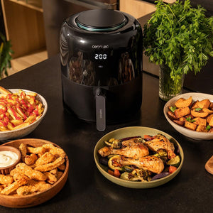 Cecotec Friggitrice ad Aria Cecofry Pixel 2500 Touch. Air Fryer 1200W, Capacità 2,5L, 6 Programmi, Controllo Digitale, Timer, Manico Del Corpo e Tocco Freddo, Piedi Antidisdain, Tecnologia PerfectCook
