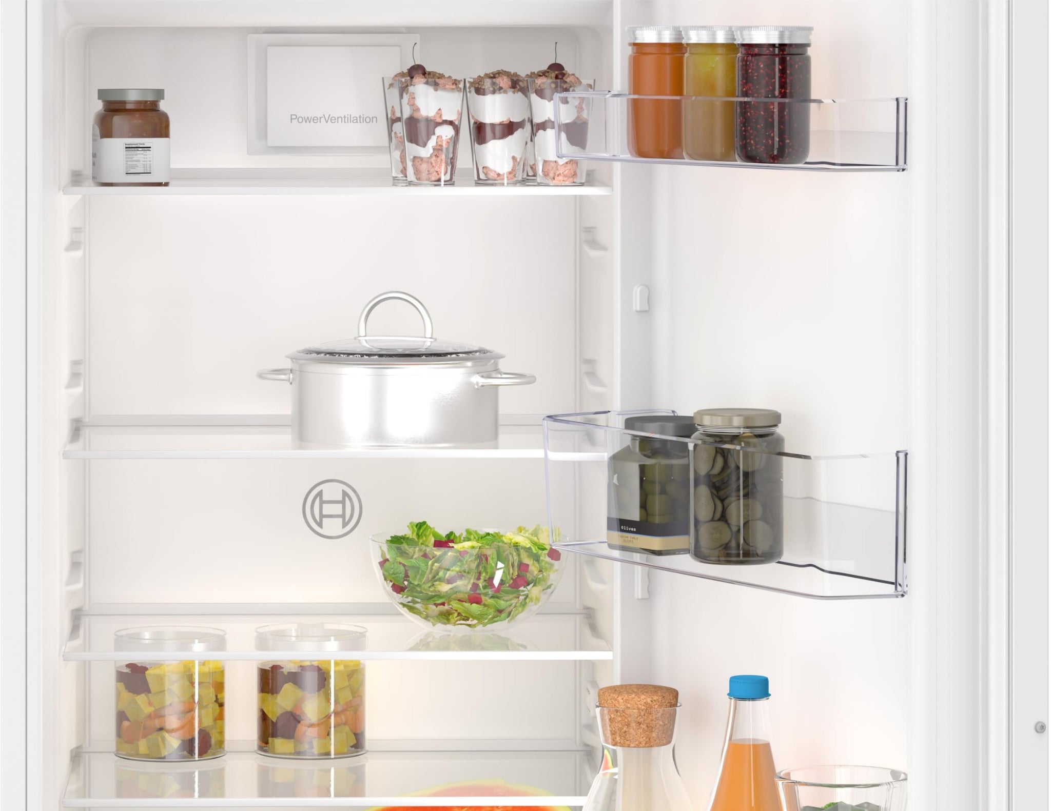 Bosch KIL82NSE0 Serie 2, Frigorifero monoporta da incasso con congelatore, Cassetto Multi Box XXL, Luce LED, Tecnologia Inverter Intelligente, 177.5 x 56 cm, cerniera a traino