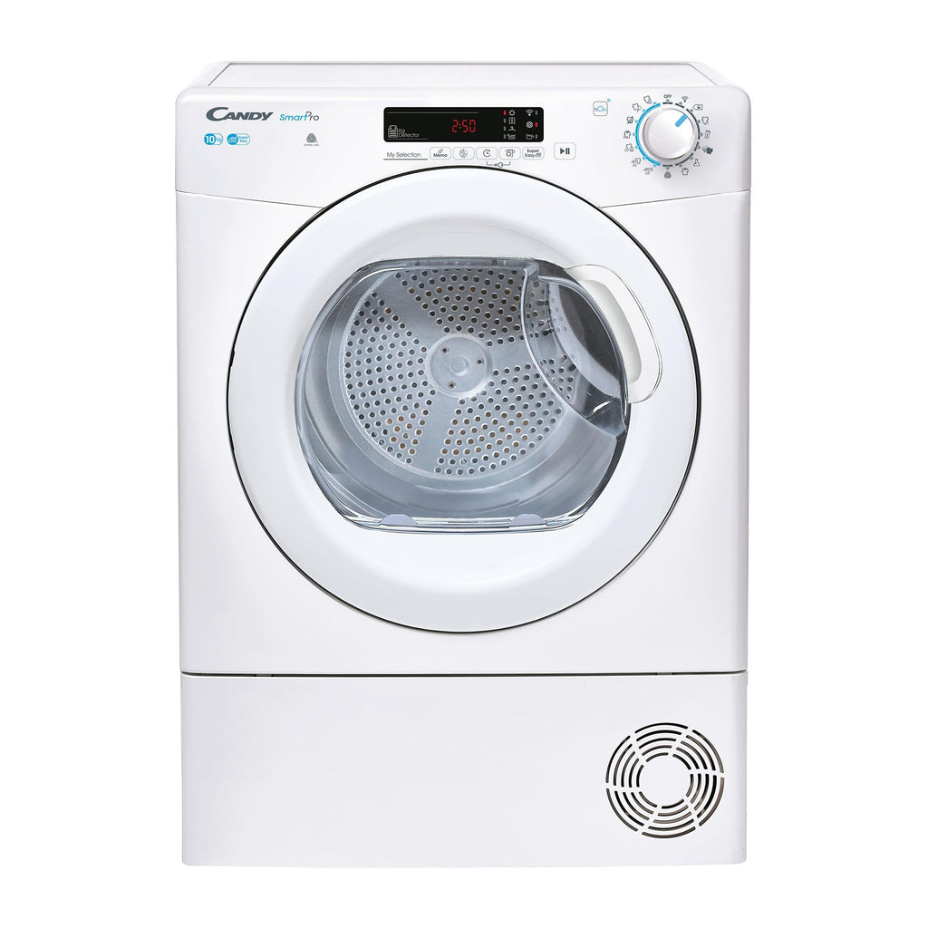 Candy Smart Pro Asciugatrice 10 Kg a Condensazione, Libera Installazione, Classe B, Connessione Wi-Fi + BLE, Controllo da App, Programma Stiro Facile, 59,6 x 58,5 x 85 cm, Bianca - CSOE C10DG-S