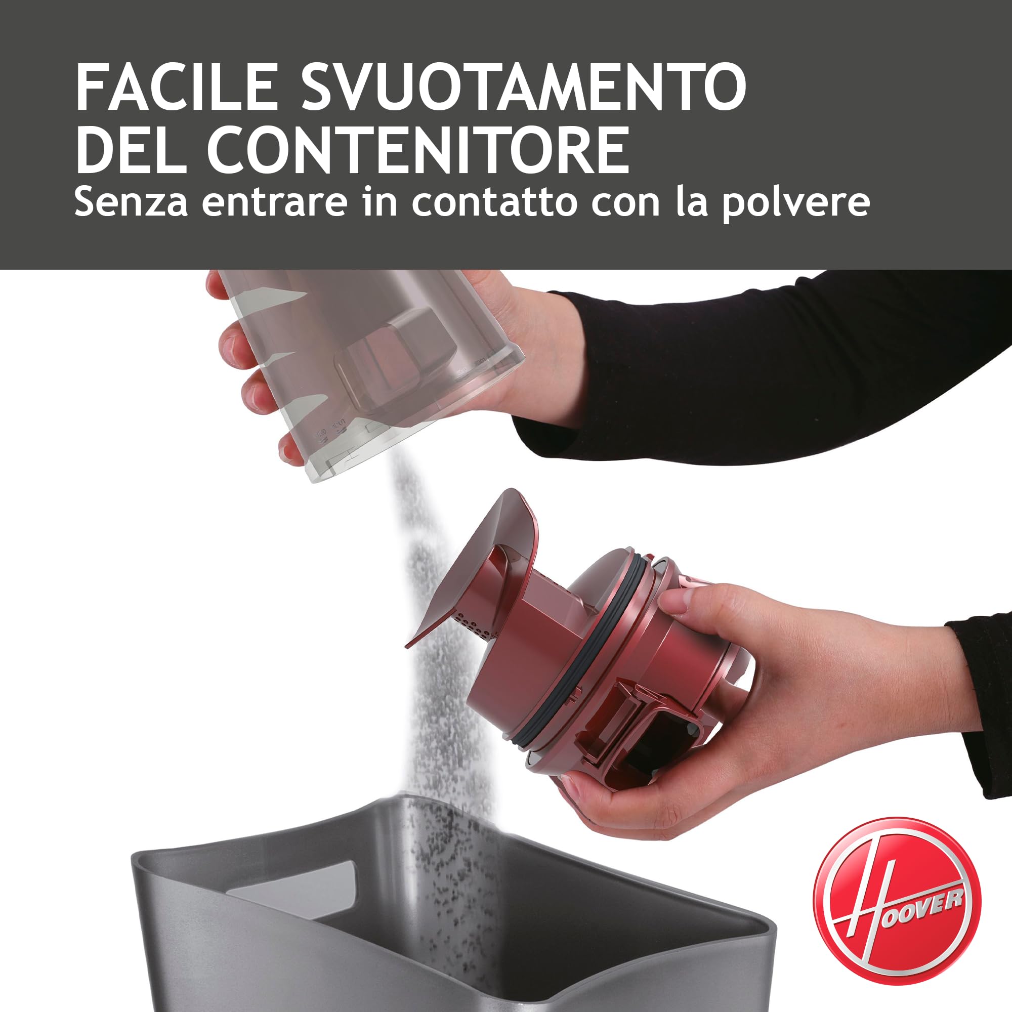 Hoover Ultra Vortex MBC500UV 011 Battimaterasso con Luce UV-C, 500W, 0,3 L, Antiacaro, Antibatterica, Rimuove Allergeni e Polvere, 3 Programmi, Rosso