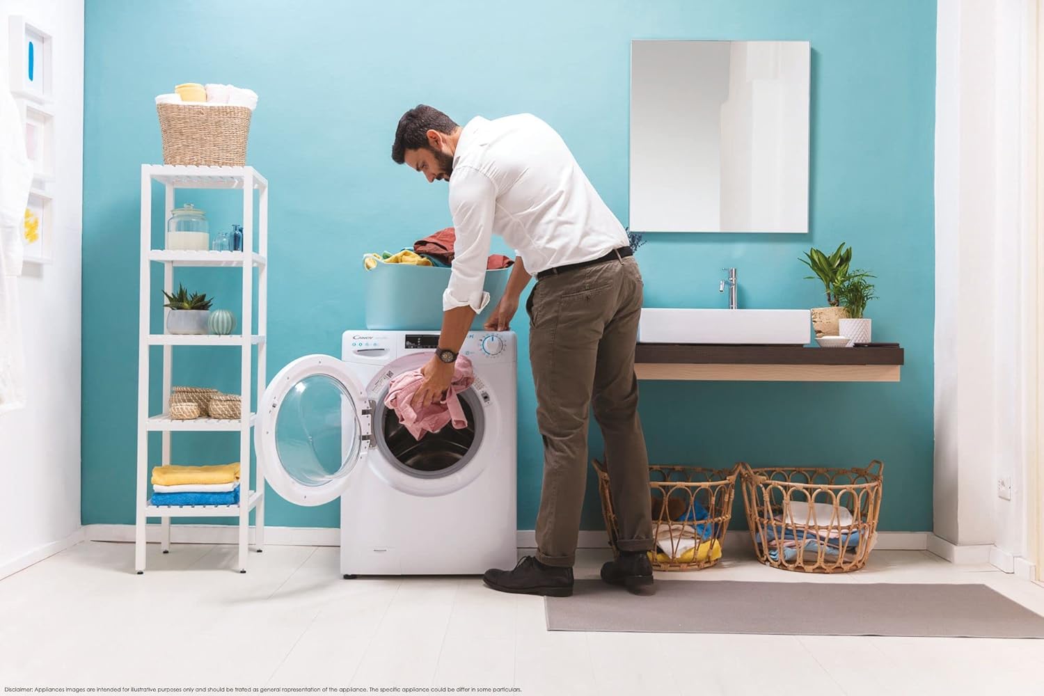 CANDY SMART PRO CSOW 4965TWE/1-S LAVASCIUGA - FRONTAL BIANCO E