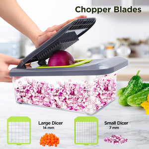 Affettatrice Mandolina per Verdure Multifunzione Tagliaverdure - Taglia Verdure Manuale con 6 Lame, Frutta Cipolla Patate Cubetti Julienne, Mandolina per Verdure Regolabile