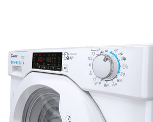Candy CBDO485TWME/1-S Lavasciuga Smart a incasso, Capacità 8 kg, 1400 Giri, Carica Frontale, Wi-Fi + Bluetooth, 60x53x82 cm, Bianco, Classe D