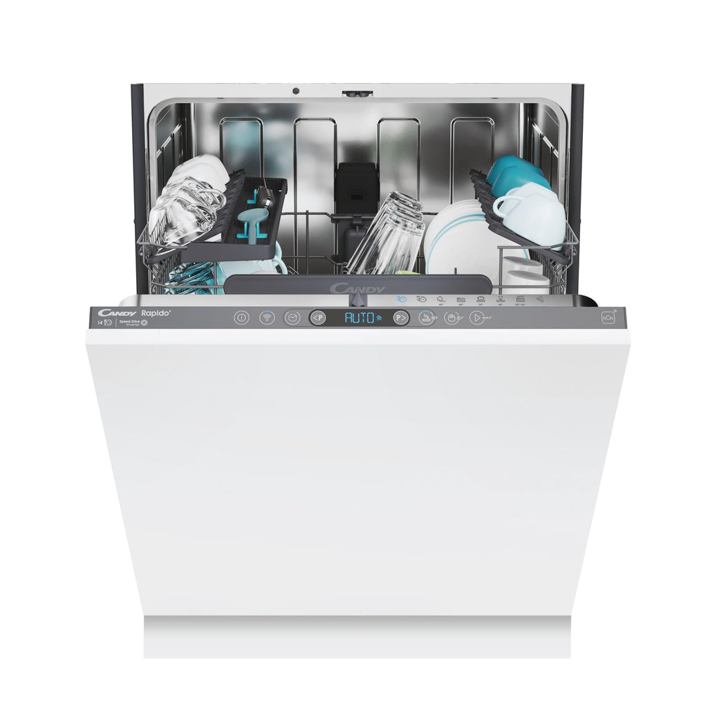 Candy CI4C6F0PA / Lavastoviglie completamente integrata / 60 cm Funzione Wi-Fi (hon) / 14 controsoffitti/cestello superiore regolabile in altezza/Aquastop / 8 programmi