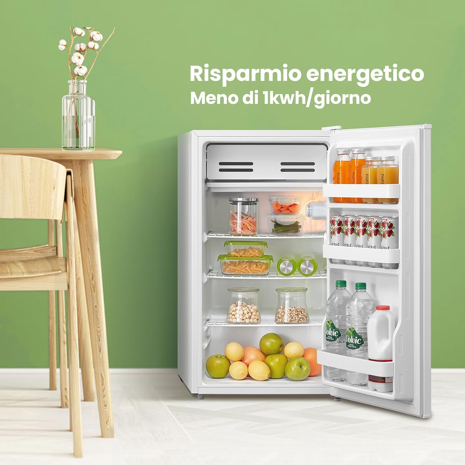 COMFEE' RCD93WH2(E) Frigorifero mono porta 93 L, Controllo della temperatura, Frigorifero piccolo sottotavolo, Silenzioso, Bianco