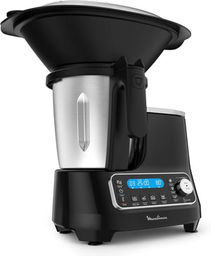 Moulinex HF4568K ClickChef Robot da Cucina Multifunzione, Ricette Pronte in 2 Click, 1400 W, 3.6 L, 30-150 °C, 5 Programmi Automatici e Modalità Manuale, 7 Accessori, Ricettario Incluso (200 Ricette), Nero