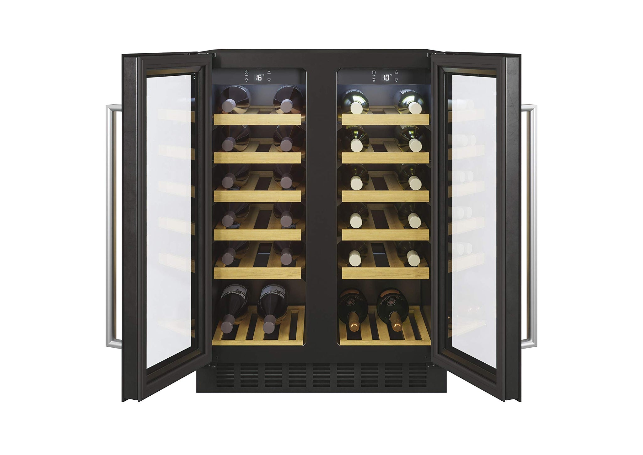 Cantinetta vino integrabile, compressore antivibrazioni, luce LED interna, 39 dBA, nero