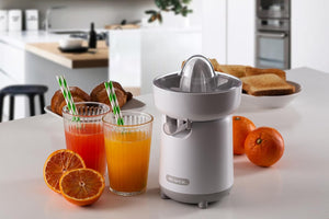 Ariete Spremiagrumi Breakfast 418, Spremiagrumi Elettrico con 2 Coni per Frutti Grandi e Piccoli, Beccuccio Salvagoccia, Doppia Rotazione, Coperchio di Protezione, Piedini Antiscivolo, 40W, Beige