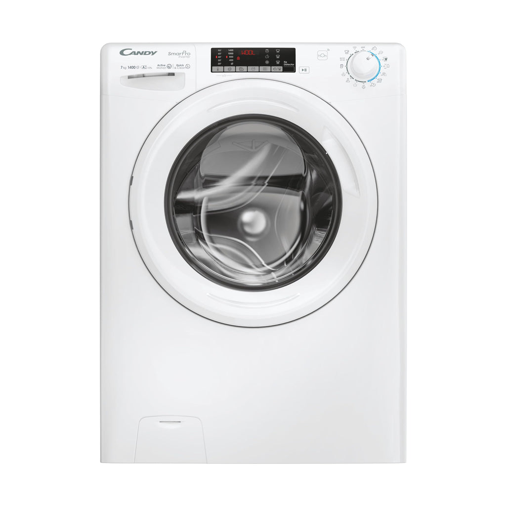 Candy Smart Pro Inverter CO4474TWM6/1-S Lavatrice a carica frontale, 7KG, Classe A-10%, 1400 giri, Motore Speed Dive Inverter, 16 programmi, AxLxP 85x60x45,4 cm, Bianco [Classe di energetica A]