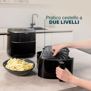 Princess Aerofryer digitale 6 L – Touchscreen digitale LED – 1500 W – 8 programmi – Una cottura più salutare – senza Oli – Nero – 182244