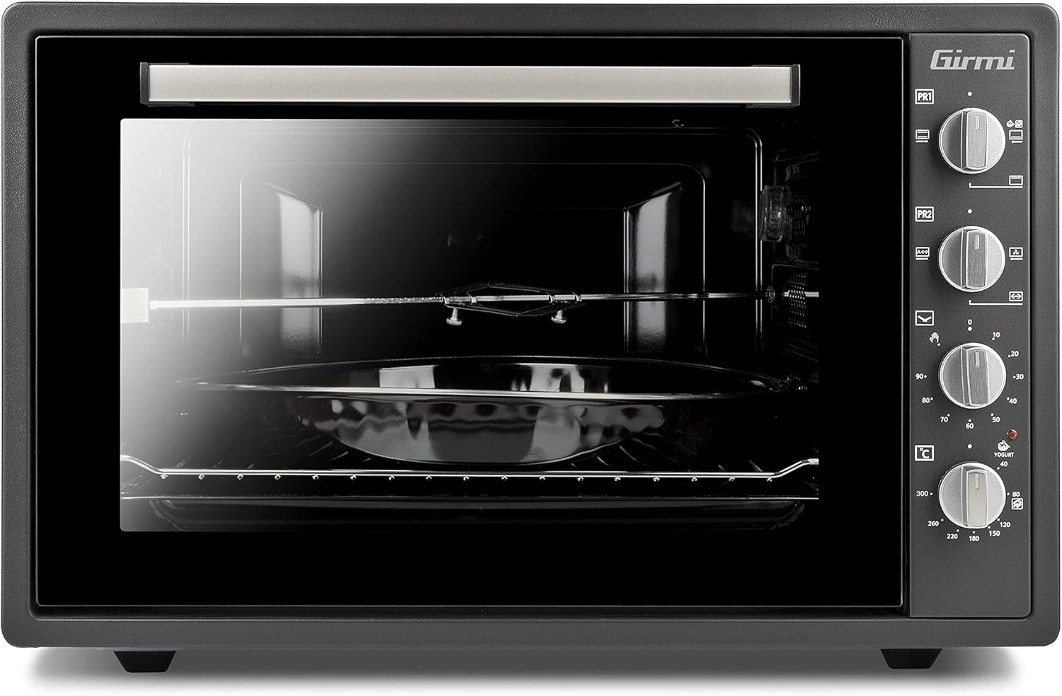 Girmi FE4500 Forno Elettrico Ventilato, 1400 W, 45 Litri, Timer 90 min, Termostato Regolabile, Funzioni Cottura Base, Grill, Combinata, Accesori Inclusi, Grigio Antracite