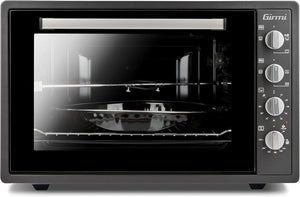 Girmi FE4500 Forno Elettrico Ventilato, 1400 W, 45 Litri, Timer 90 min, Termostato Regolabile, Funzioni Cottura Base, Grill, Combinata, Accesori Inclusi, Grigio Antracite