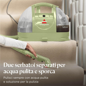 BISSELL Little Green, Lavatappeti, Lavatappezzeria per Macchie Quotidiane e Sporco, Lava Tappezzeria per Tappeti, Auto, Pulisci Divani, Moquette, Materassi e Altro, Potente Motore da 340W, 4098N