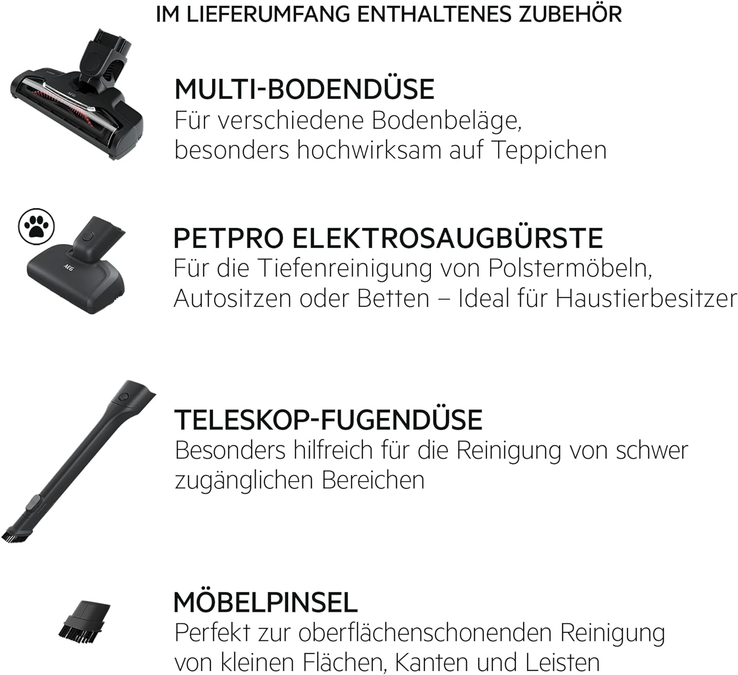 AEG QX6-1-45AN Cordless Vacuum Cleaner, Bagless, Quiet, Handheld Vacuum Cleaner Battery, 45 Minutes Running Time, Lightweight, Hard Floor, 2-in-1, Pet Hair, Dog, Cat, Carpet, Car, Grey