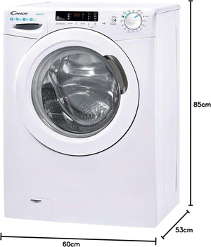Candy Smart CS 1482DE/1-S, Lavatrice 8 KG, 1400 RPM, Tecnologia NFC, Assistente vocale, 15 cicli, 5 rapidi, ciclo igiene+, stiratura facile, avvio ritardato 24H, rilevatore KG, 79 DB, Classe D, Bianco