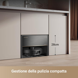 dreame X40 Master Robot Aspirapolvere con Stazione Base Compatta 8-in-1 da 28 CM, Navigazione iIntelligente, Aspirazione da 12000 Pa, Spazzola Laterale Avanzata, Compatibile con Alexa/Siri/Google Home