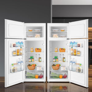 Midea MERT210FGE01 Frigorifero doppia porta 204 L, frigorifero combinato, 176kWh/annum, controllo della temperatura regolabile, Luce LED, Bianco