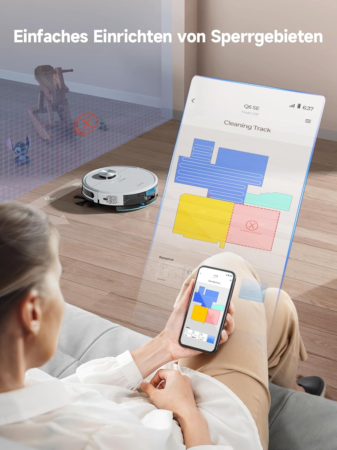 HONITURE Robot aspirapolvere Q6 SE, robot aspirapolvere 3500Pa con schede memorizzate, ideale per peli di animali, tappeti e pavimenti duri, durata 200 minuti (con stazione di aspirazione da 2,5 l)