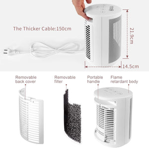 MYCARBON Stufa Elettrica da Bagno Basso Consumo 900W|1500W, Stufetta con Termostato Ambiente di 18℃, 23℃ e 28℃, Oscillante 60°, Motore DC, Termoventilatore Ceramico Silenzioso