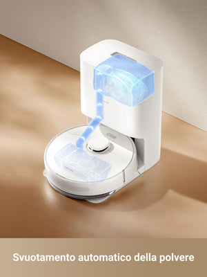 DREAME D10 Plus Gen 2 Robot Aspirapolvere Lavapavimenti con Svuotamento Automatico Polvere, Navigazione LiDAR Rilevamento Ostacoli, Aspirazione 6000Pa Tappeti Peli Animali, Autonomia 285min